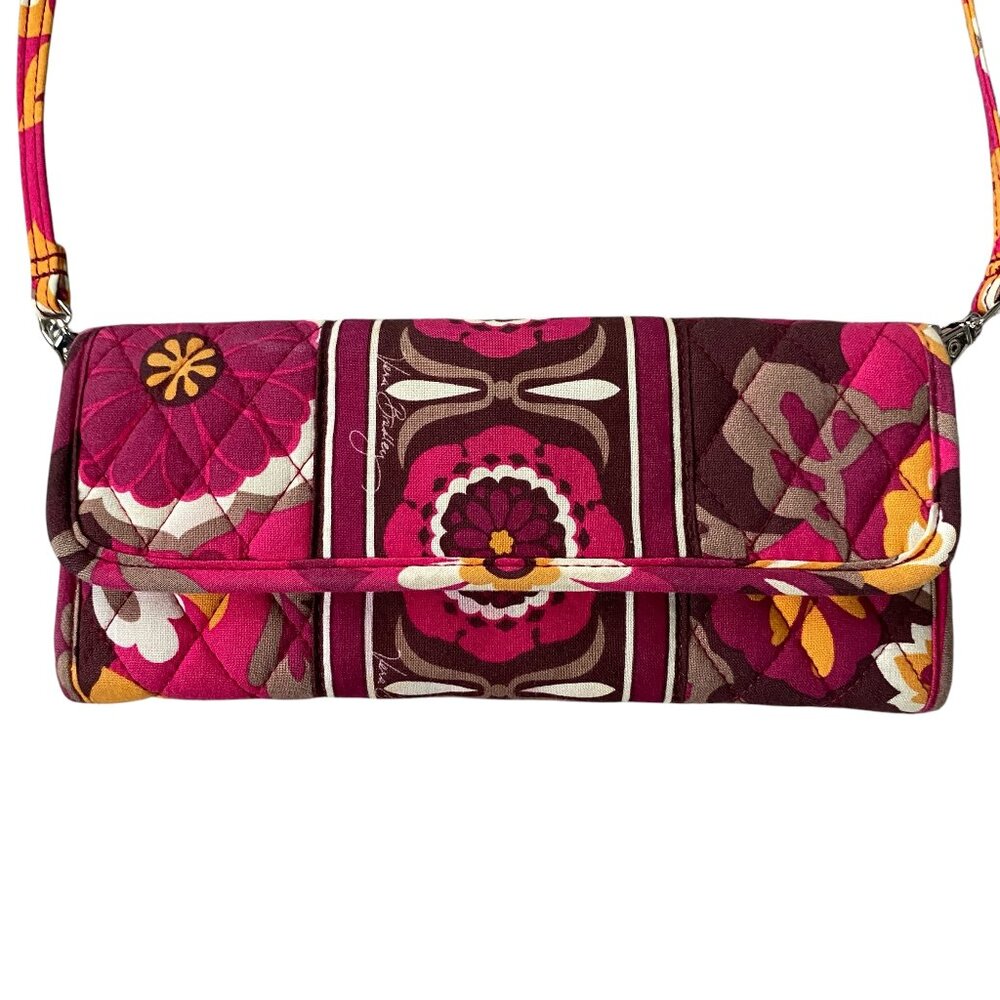 Vera Bradley women's pink trifold wallet clutch bag money change cardholder